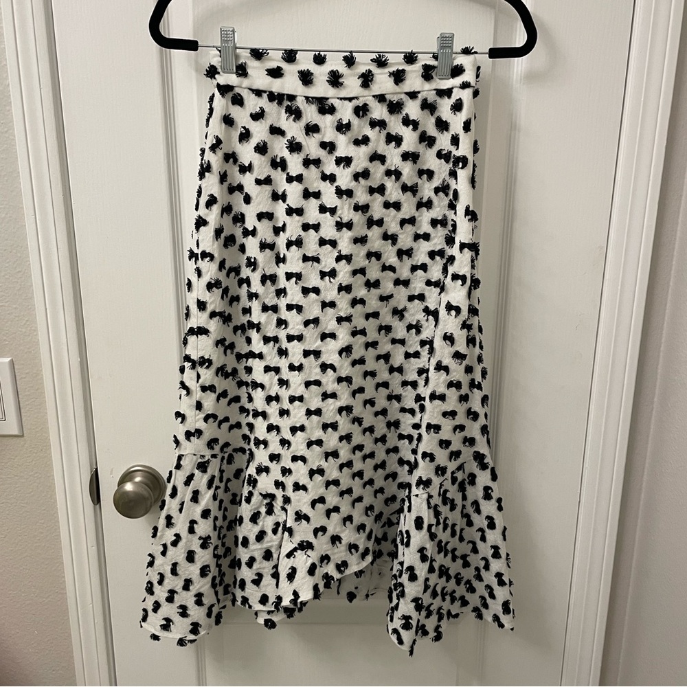 Eva Franco Textured Flounced Midi Skirt